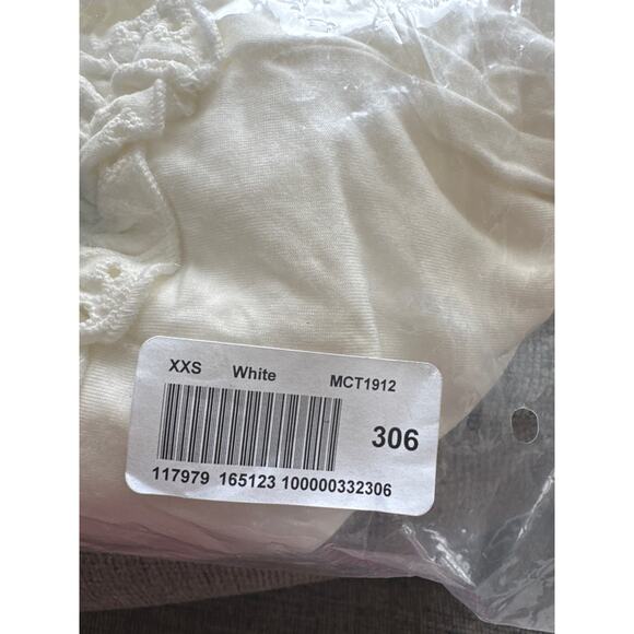 ModCloth Sleeveless Tie Shoulder Peplum Direction Knit Tank Off White XXS NWT - Picture 9 of 12